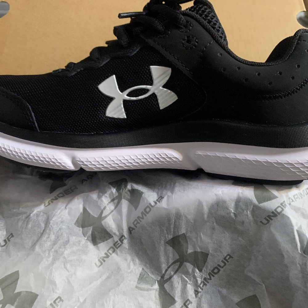 Black and White Under Armour shoes